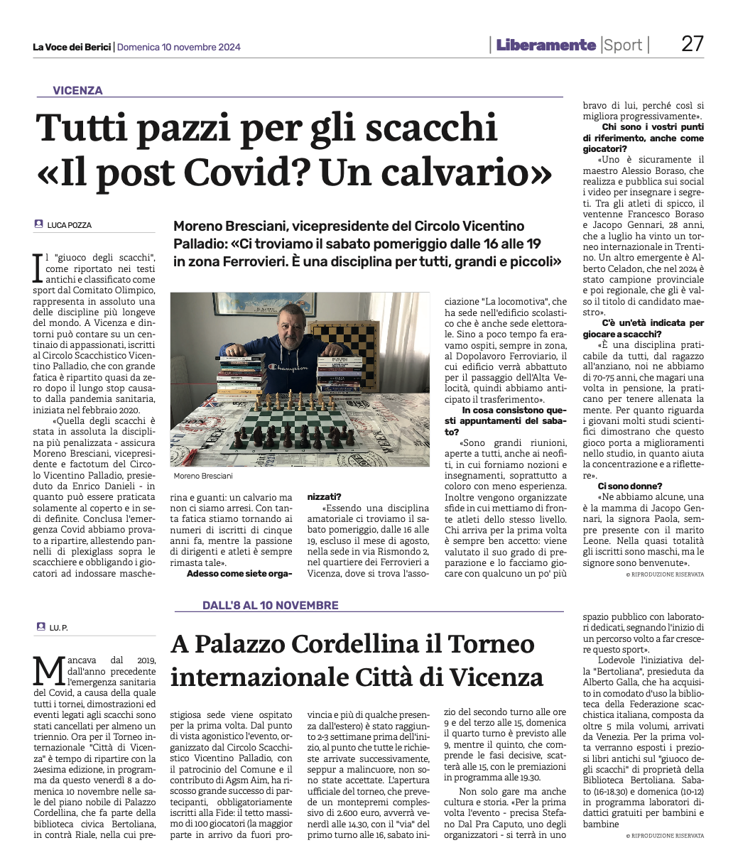 Articolo di giornale sul Circolo