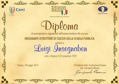 Il diploma del corso