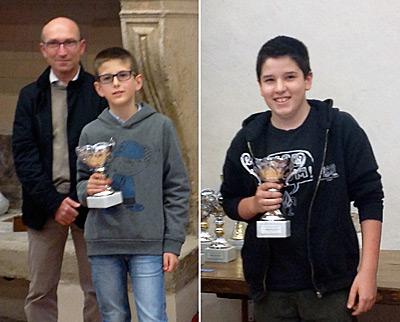 Leonardo Testa e Riccardo Carraro, rispettivamente secondo e primo fra gli under 20 del torneo Open