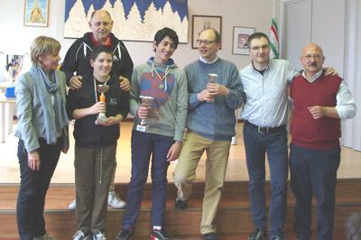I premiati del torneo Open: Riccardo Carraro, Jacopo Gennari, Enrico Danieli