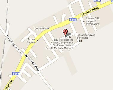 La mappa per arrivare alla Scuola Pertile